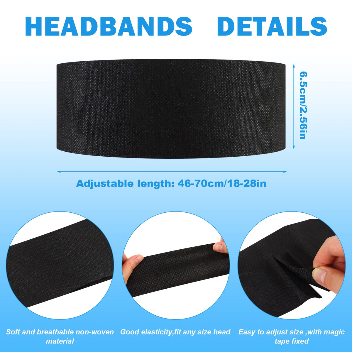 128-Piece Disposable Spa Facial Headbands, Non-Woven Hair Bands