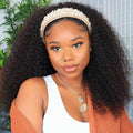 Kinky Curly Human Hair Headband Wig, Glueless Brazilian Virgin Remy Hair