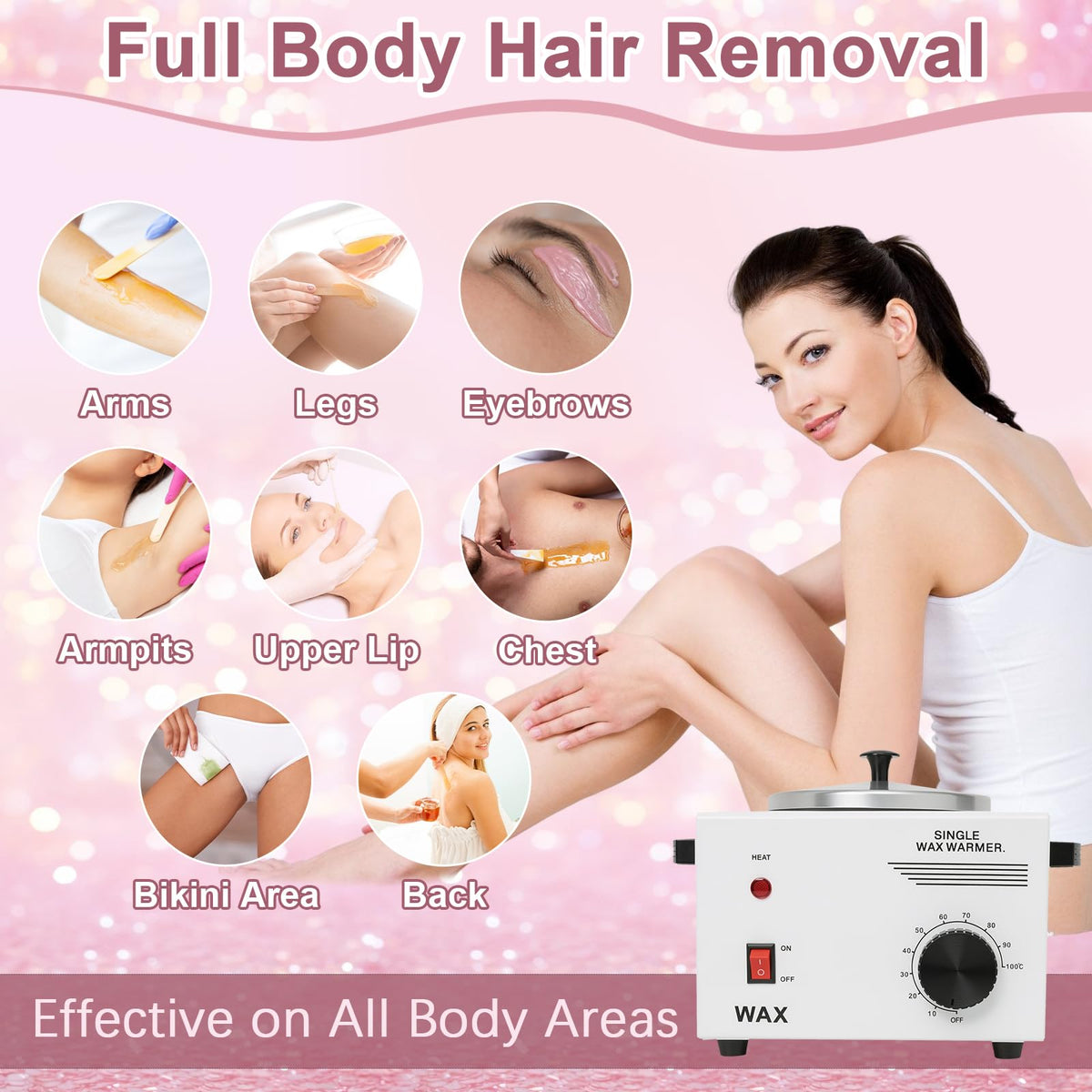 Podoy Electric Wax Warmer for Hair Removal with Adjustable Temperature