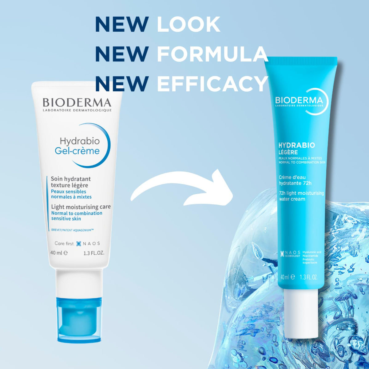 Bioderma Hydrabio Face Gel Cream Moisturizer, 1.33 Fl Oz