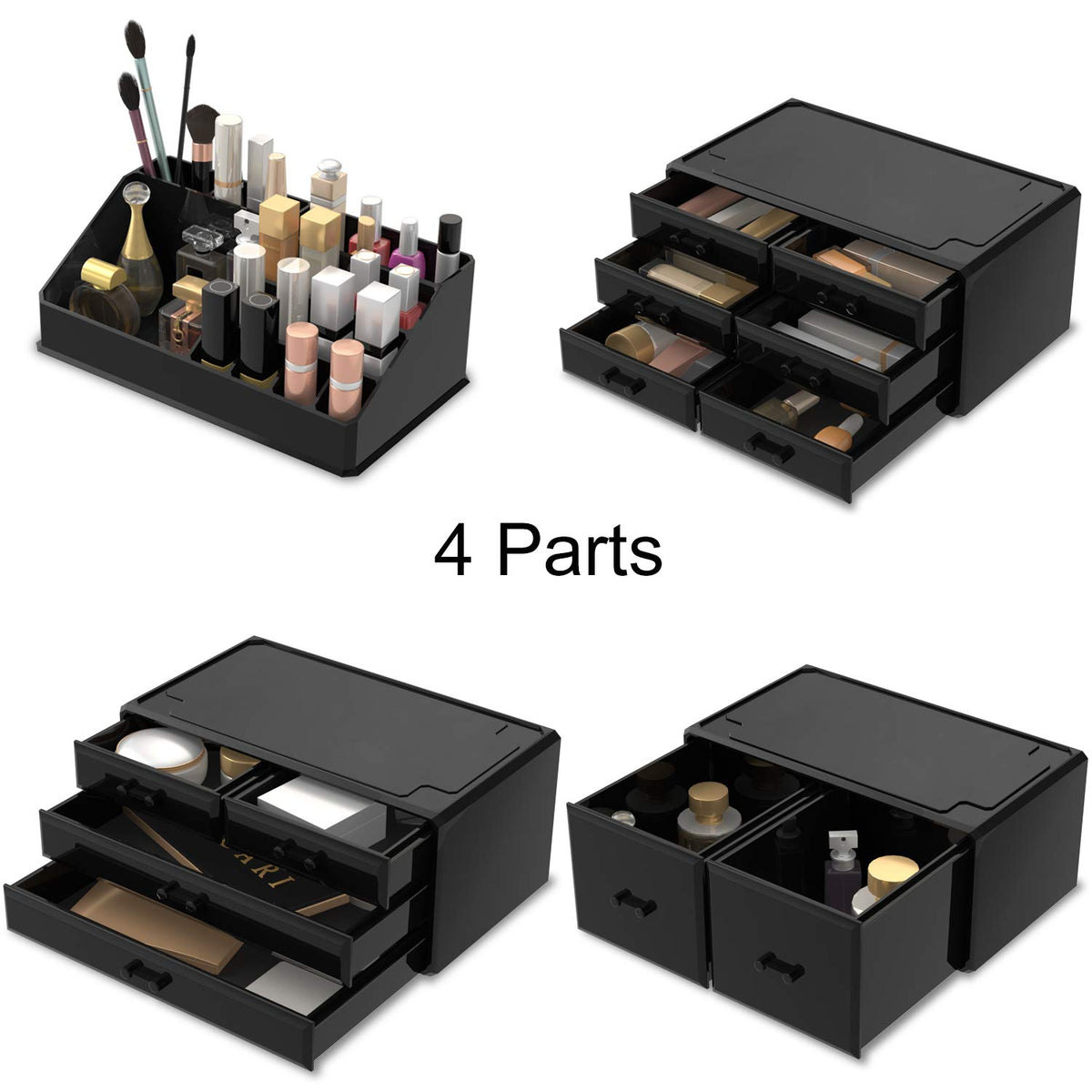 Readaeer Makeup Cosmetic Organizer with 12 Drawers and Top Compartments