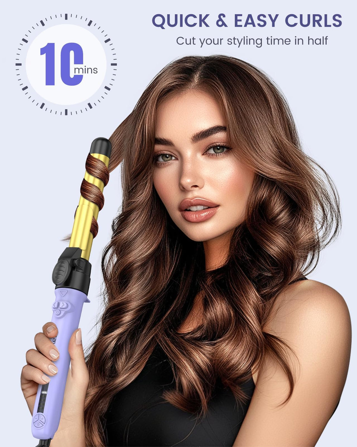 Automatic Rotating Curling Iron Set with 3 Ceramic Barrels