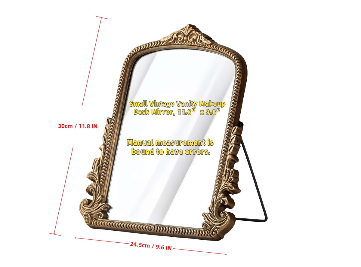Vintage Arched Tabletop Vanity Mirror with Foldable Easel