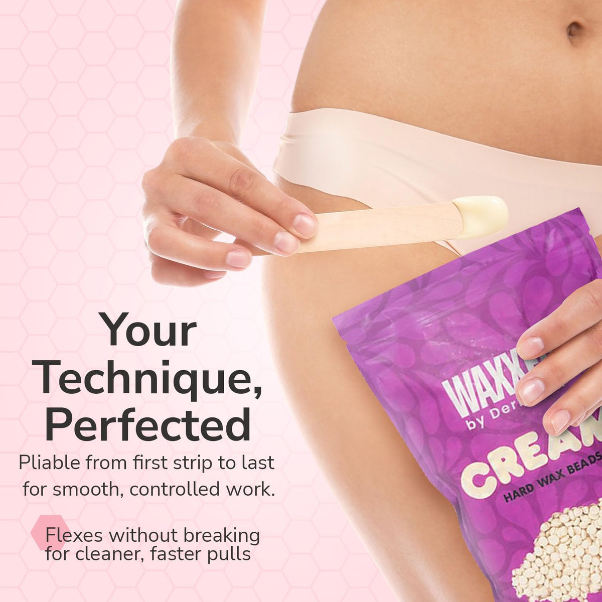 WAXXED Hard Wax Beads for Sensitive Skin, Titanium Dioxide-Infused Hair Removal Wax