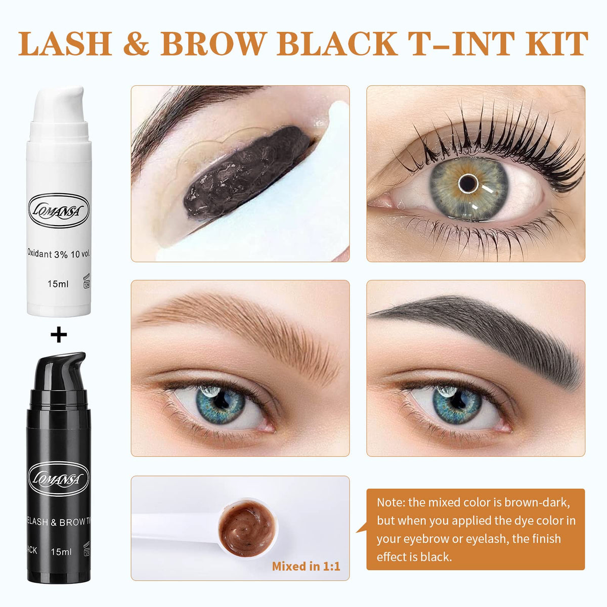 Lomansa Lash Lift and Brow Lamination Kit with Black Tint