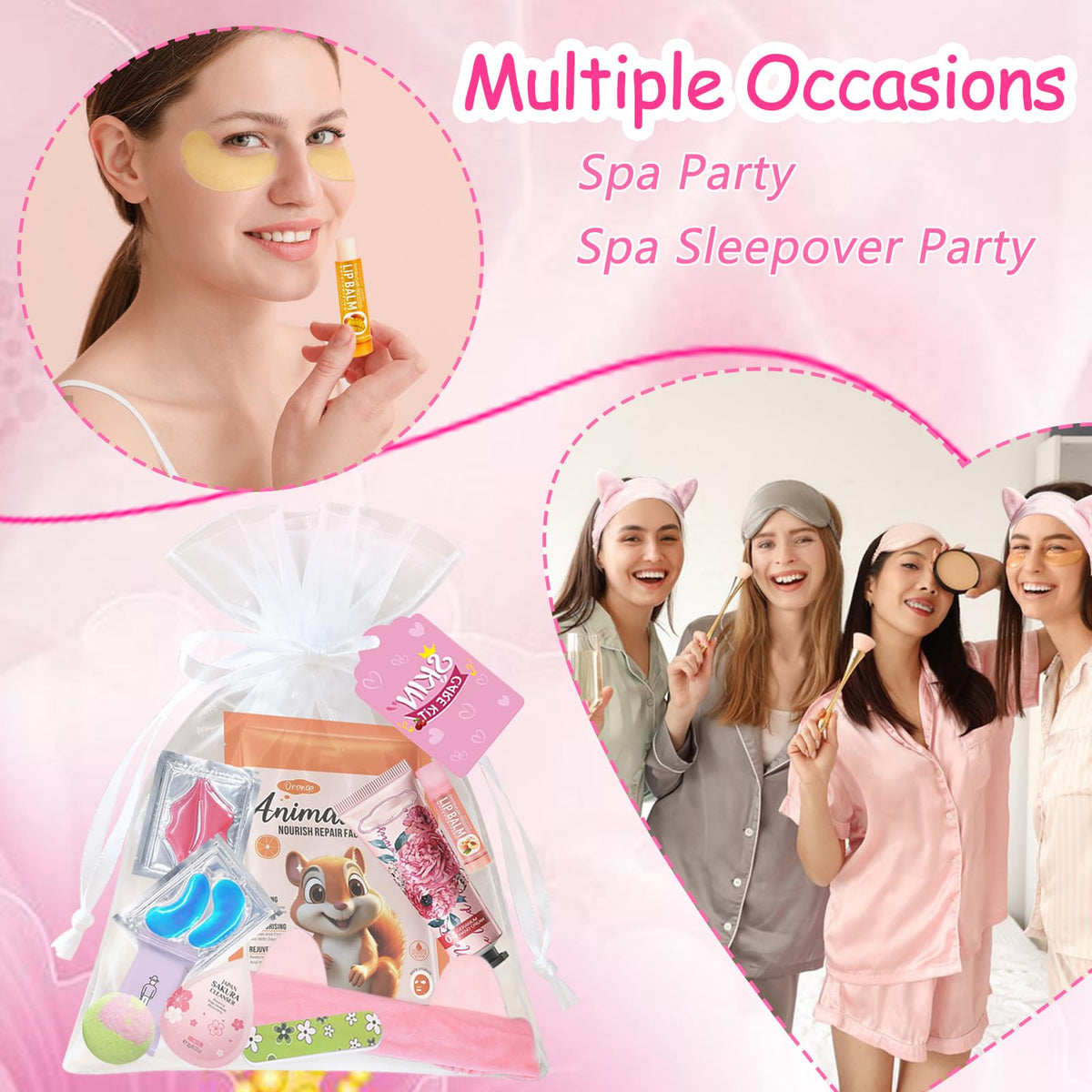 144-Piece Spa Party Supplies Kit with Skincare Favors for Women