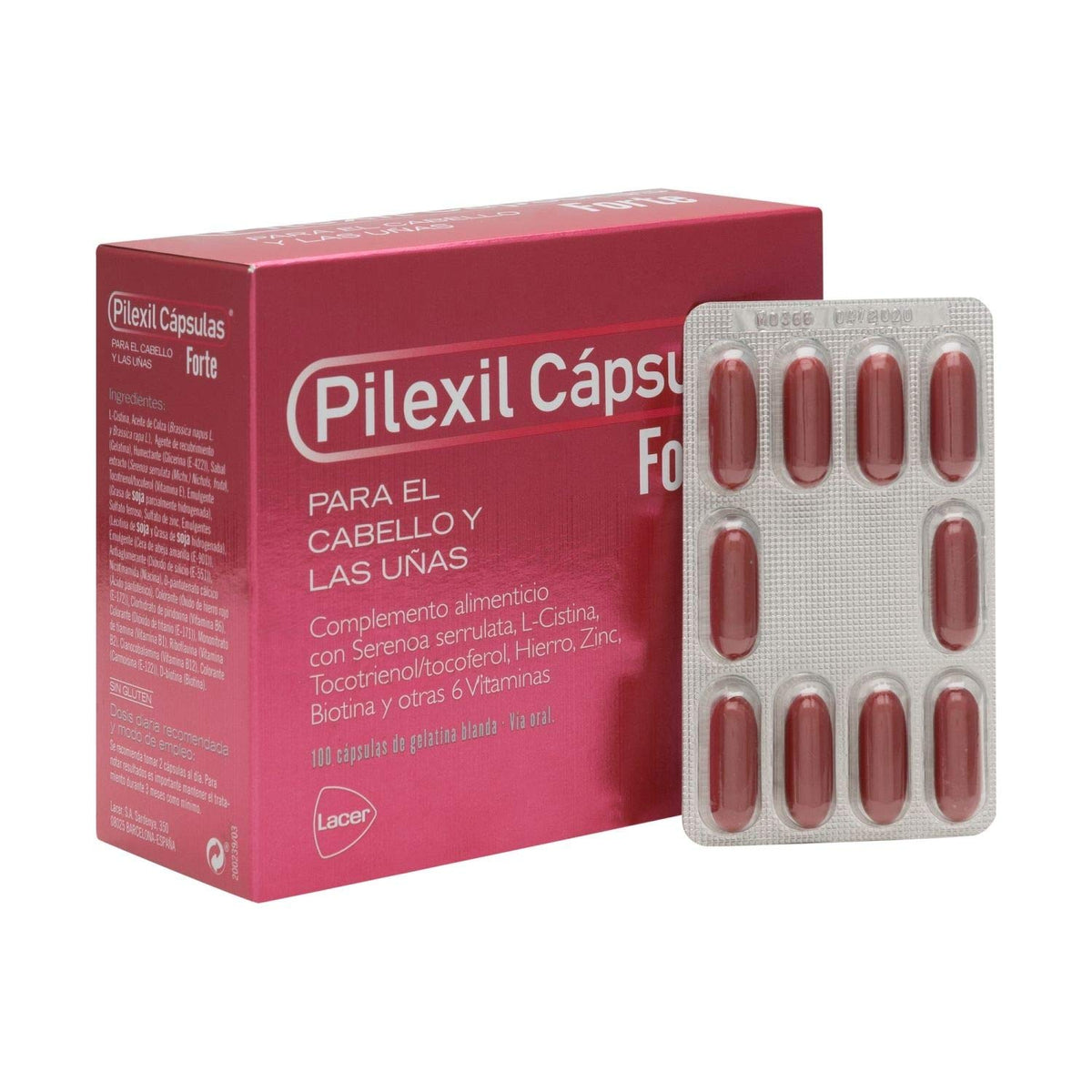 Pilexil Forte Hair and Nail Supplement, 100 Capsules