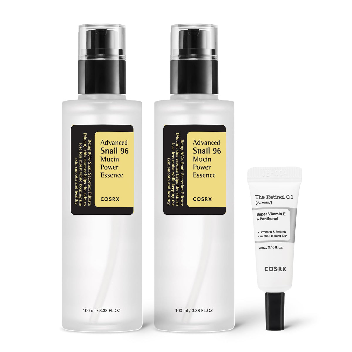 COSRX Snail 96% Mucin Essence & Retinol 0.1% Cream Skincare Set