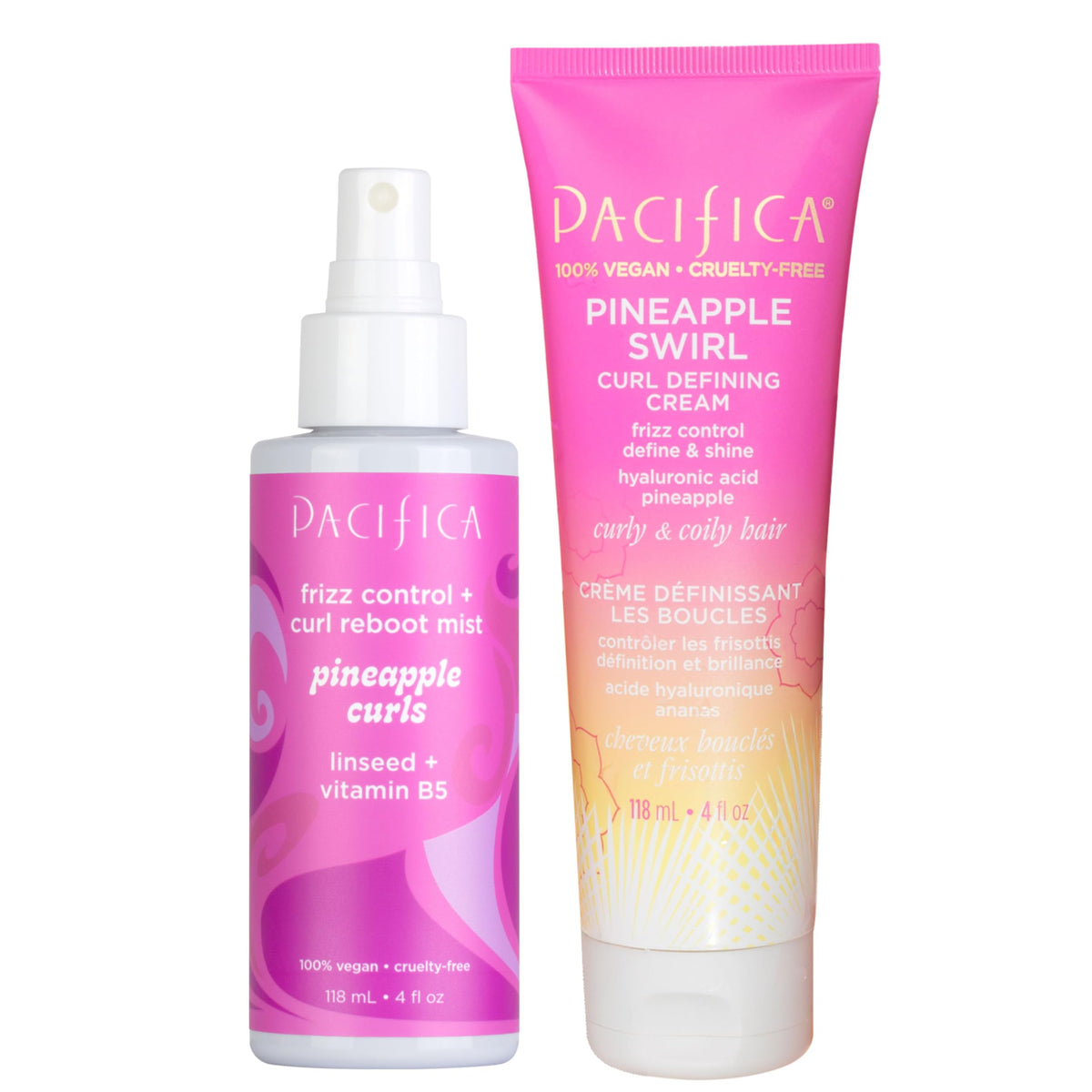 Pacifica Beauty Pineapple Curls Curl Cream & Refresher Mist Set