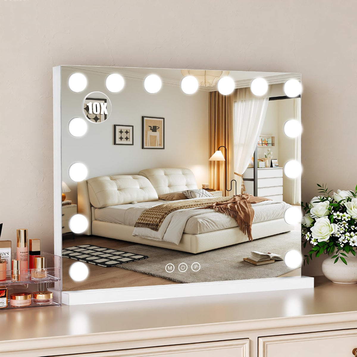 Bearolve Lighted Vanity Mirror with Dimmable 3-Color Lighting