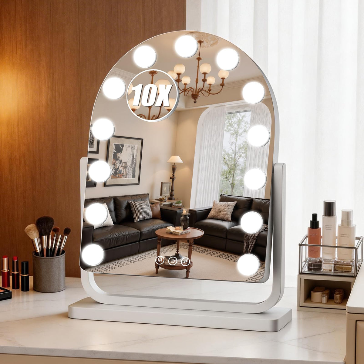 Bearolve Lighted Vanity Mirror with Dimmable 3-Color Lighting