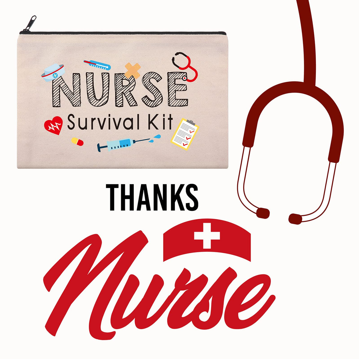 Saintrygo Nurse Survival Kit Canvas Cosmetic Bags, 20-Piece Set
