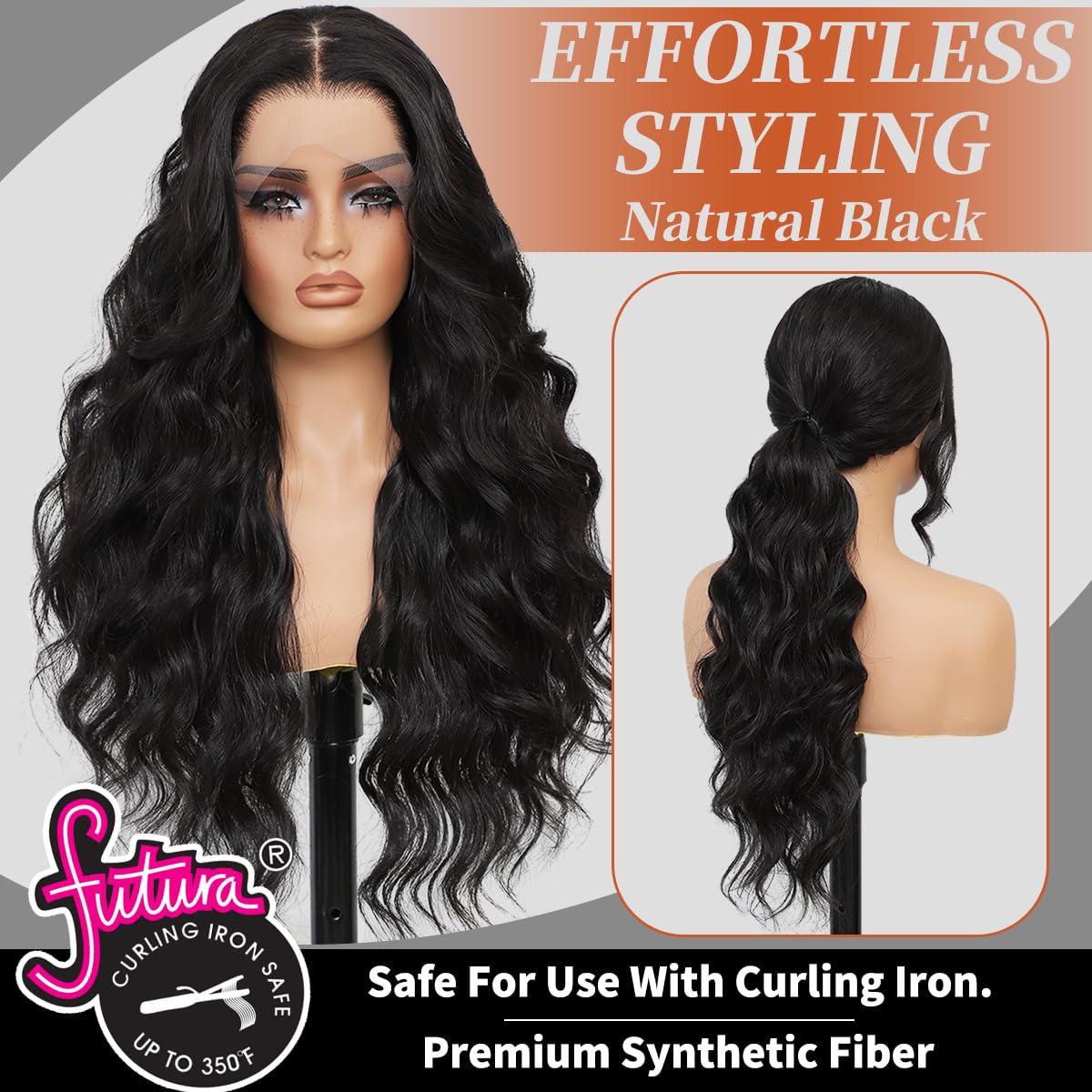 Synthetic Lace Front Wig 13x4 HD Lace Pre-Plucked 26 Inch Wavy