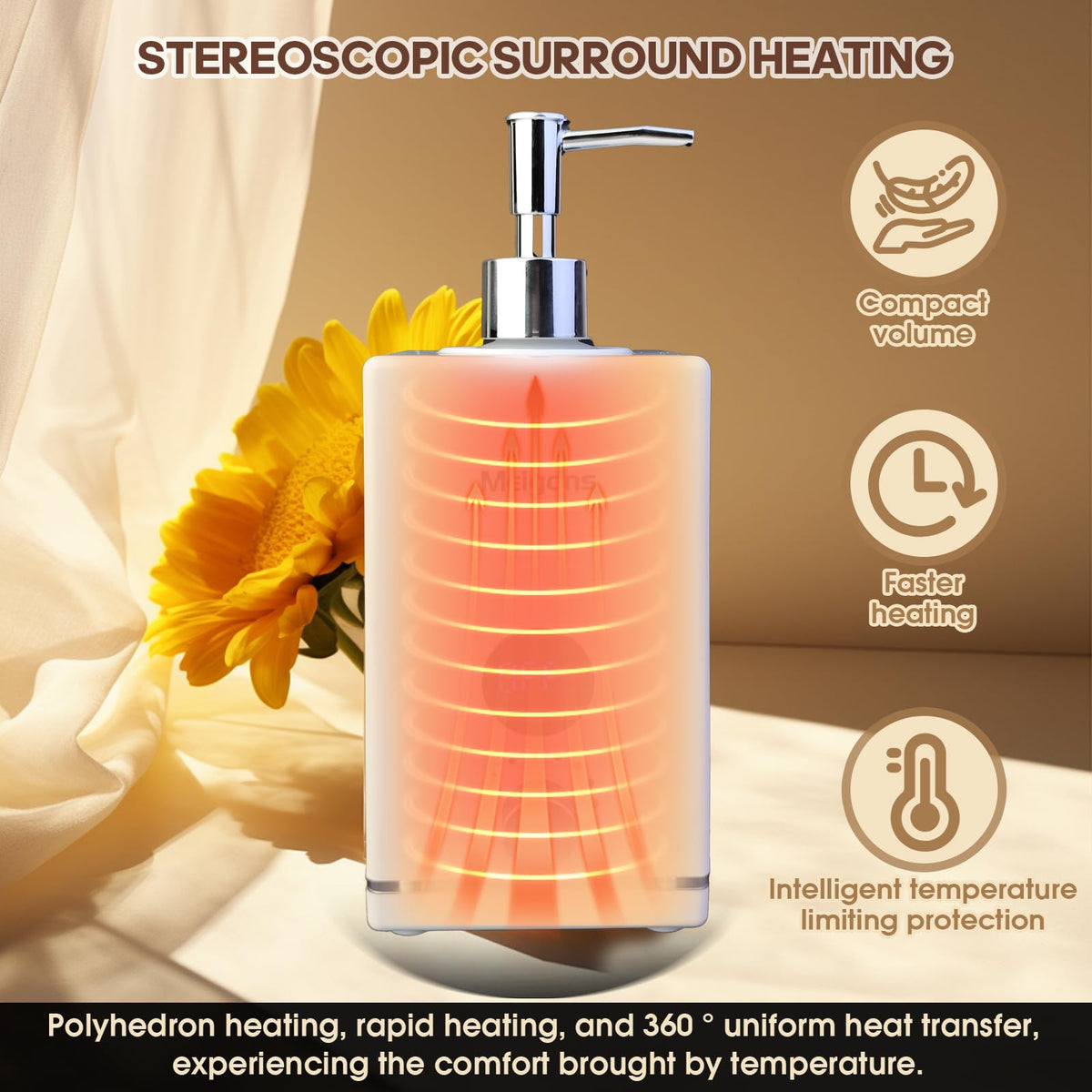 Meigons Massage Oil Warmer with Dual Bottle Dispenser