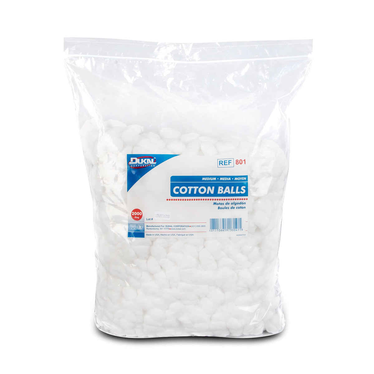 Dukal Medium White Cotton Balls, Non-Sterile