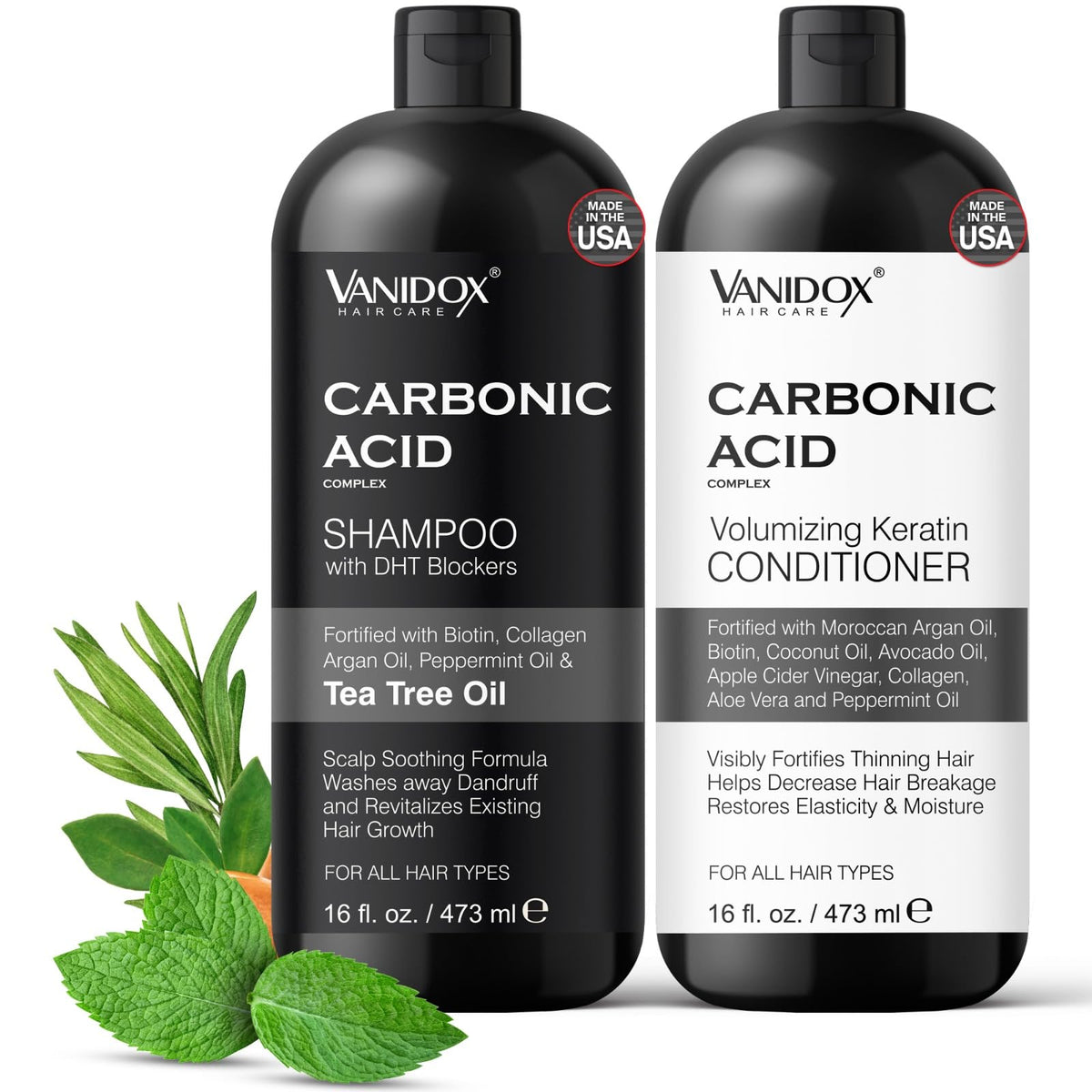 VANIDOX Tea Tree Carbonic Acid Shampoo & Conditioner Set