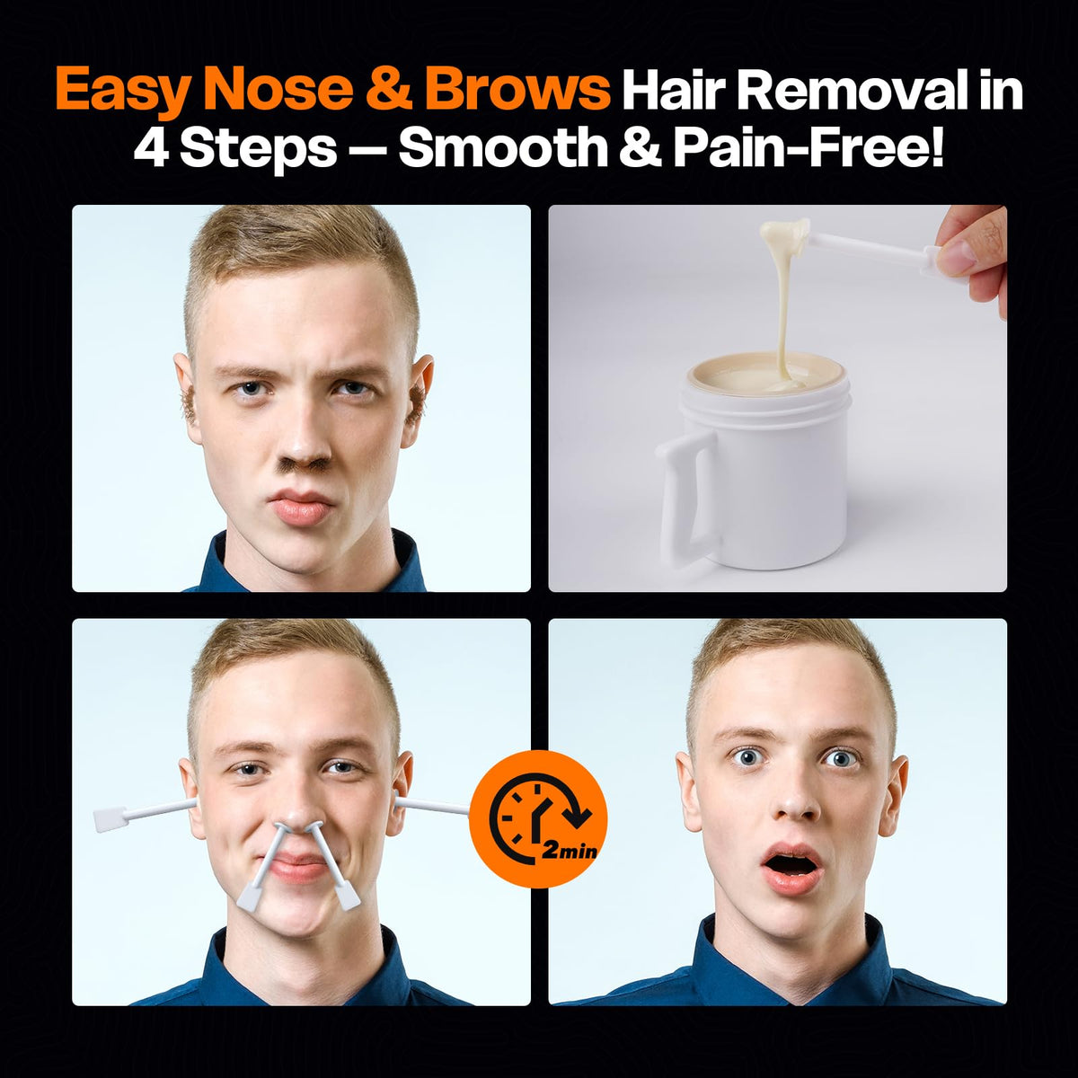 Ear, Nose & Eyebrow Hair Removal Wax Kit with Heating Pot