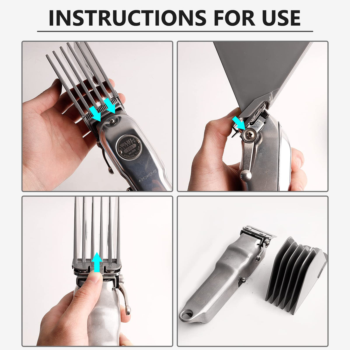 Mega Hair Clipper Guards 8-Piece Set for Full-Size Hair Clippers