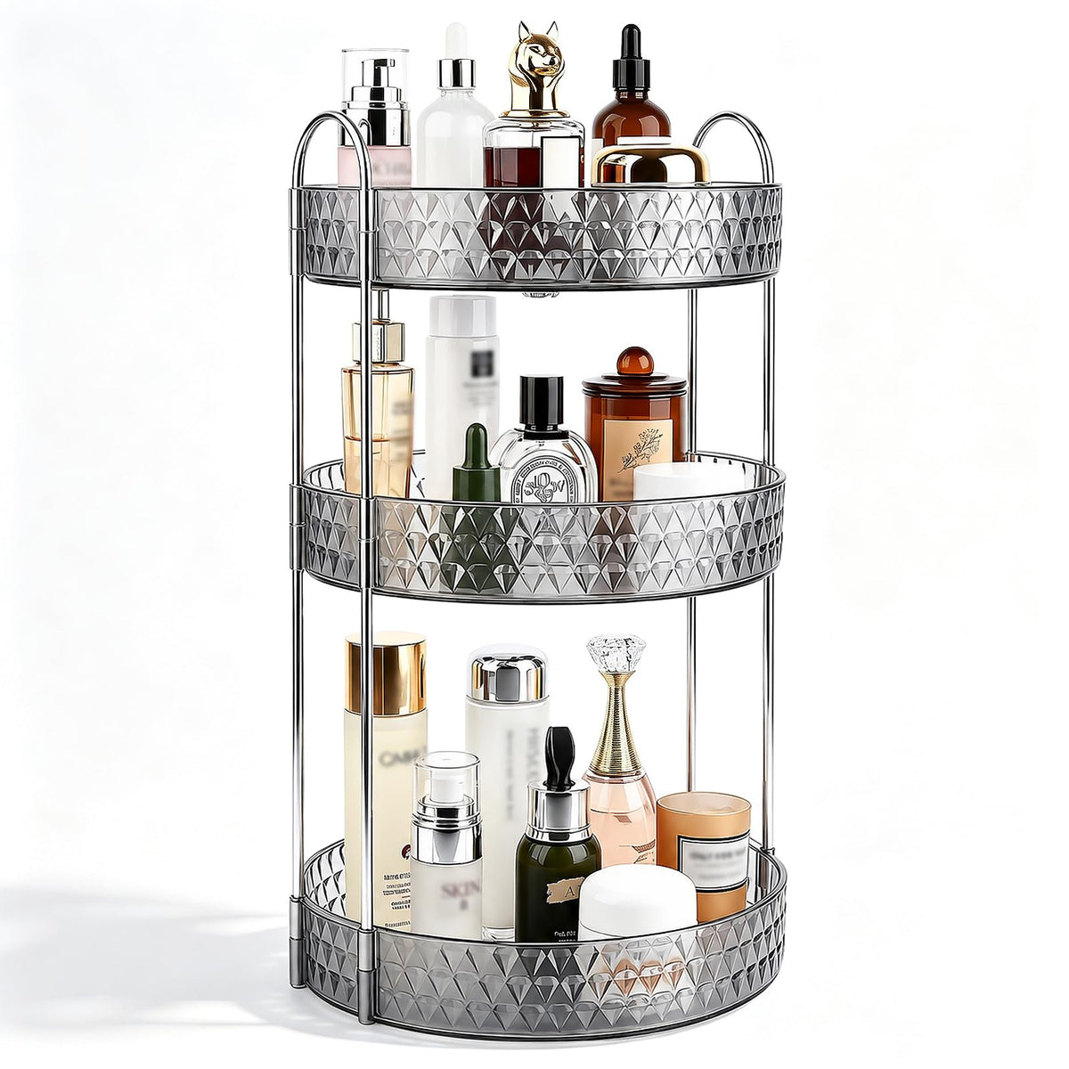 Rotating Makeup and Skincare Organizer with 360° Spin