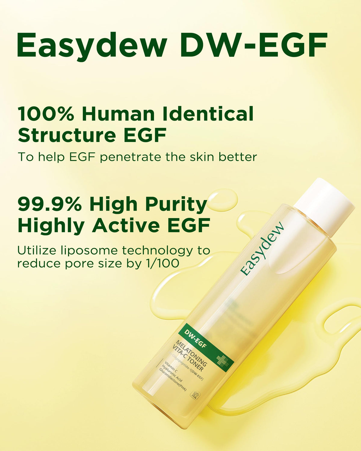 EASYDEW DW-EGF Peptide M Vita-C Revitalizing Hydrating Toner, 5.07 fl oz