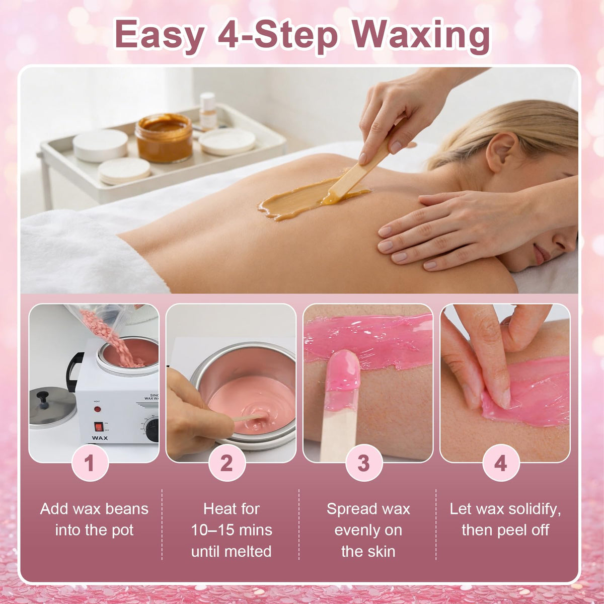 Podoy Electric Wax Warmer for Hair Removal with Adjustable Temperature