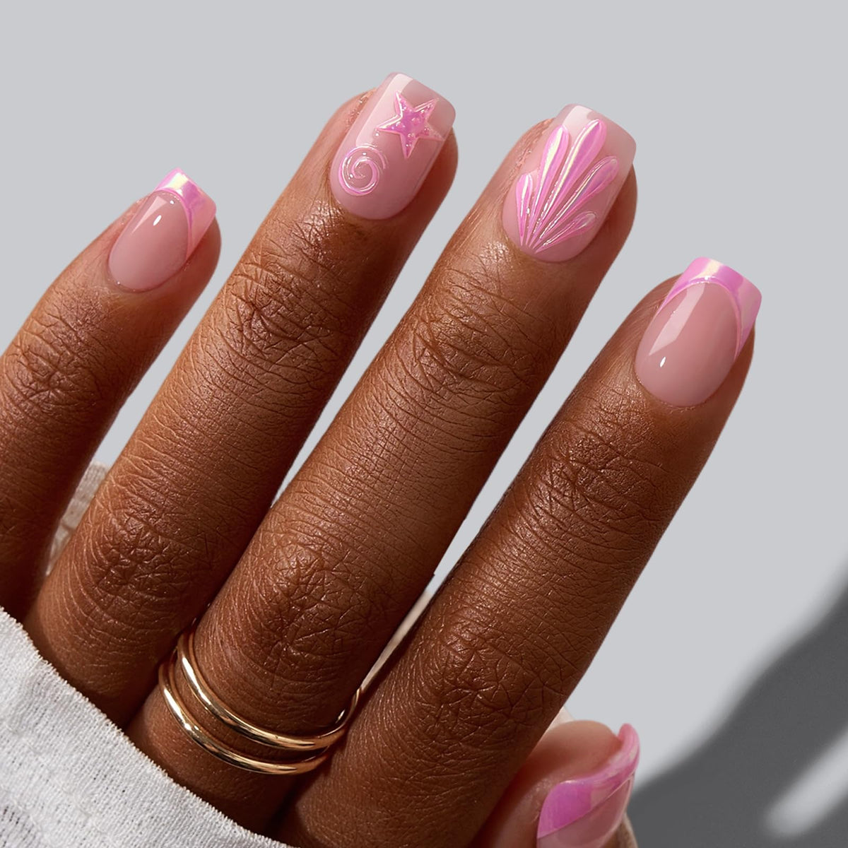 BTArtbox Press-On Nails, Salon-Quality Soft Gel Natural Manicure Kit