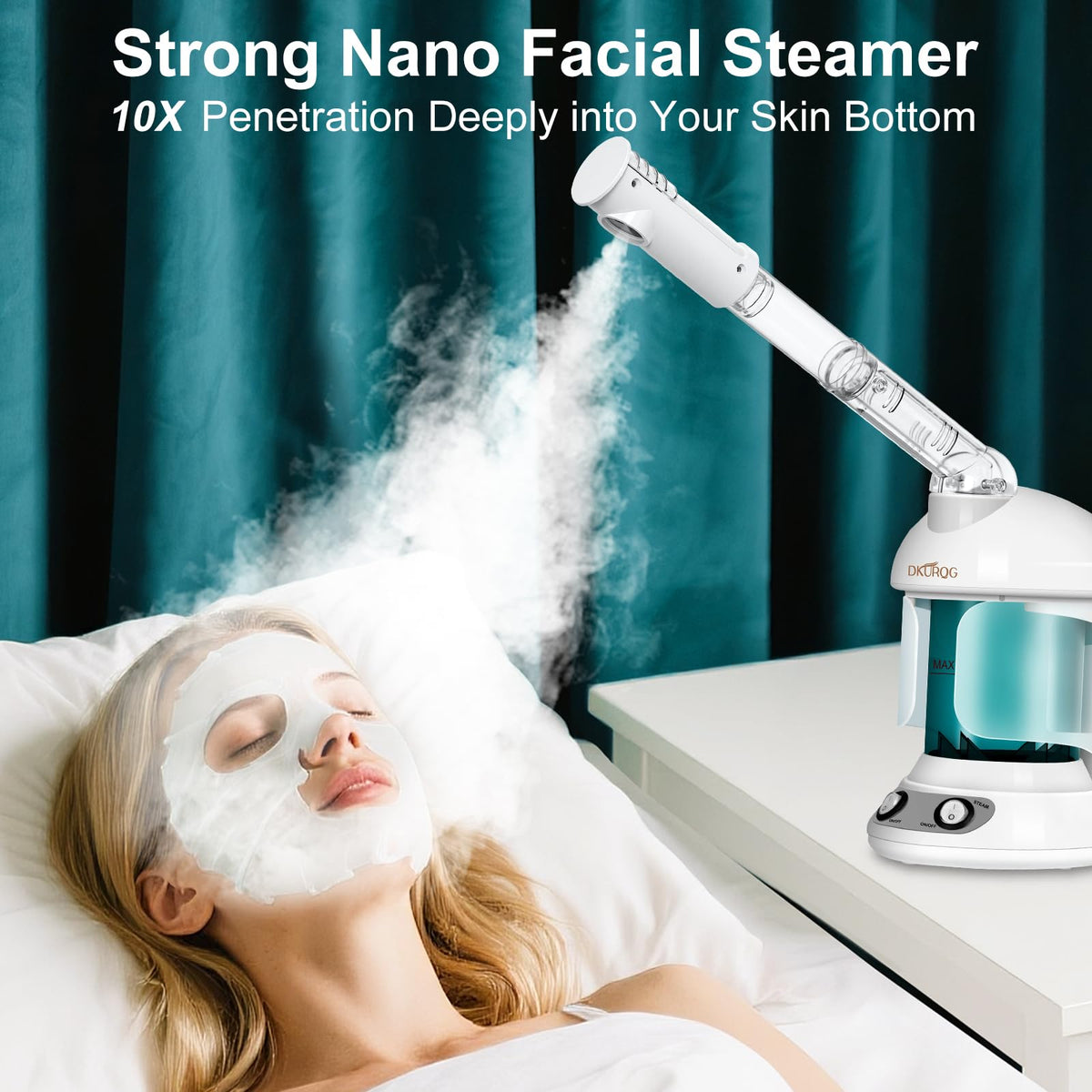 Facial Steamer with Extendable 360° Rotating Arm