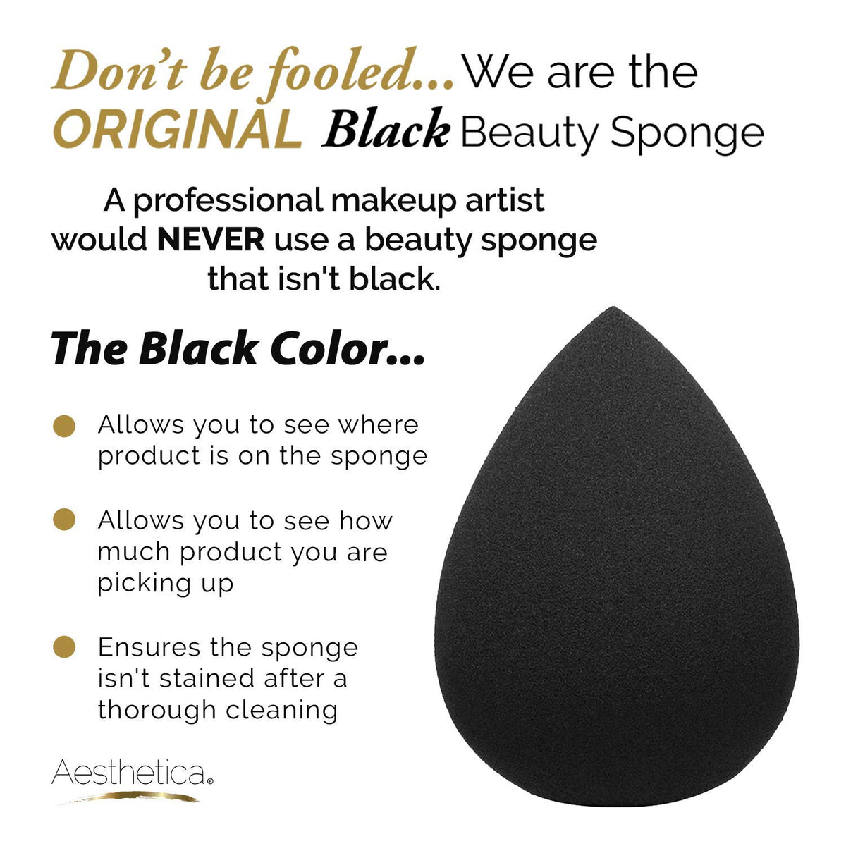 Aesthetica Beauty Sponge Blender, Latex-Free Vegan Makeup Applicator