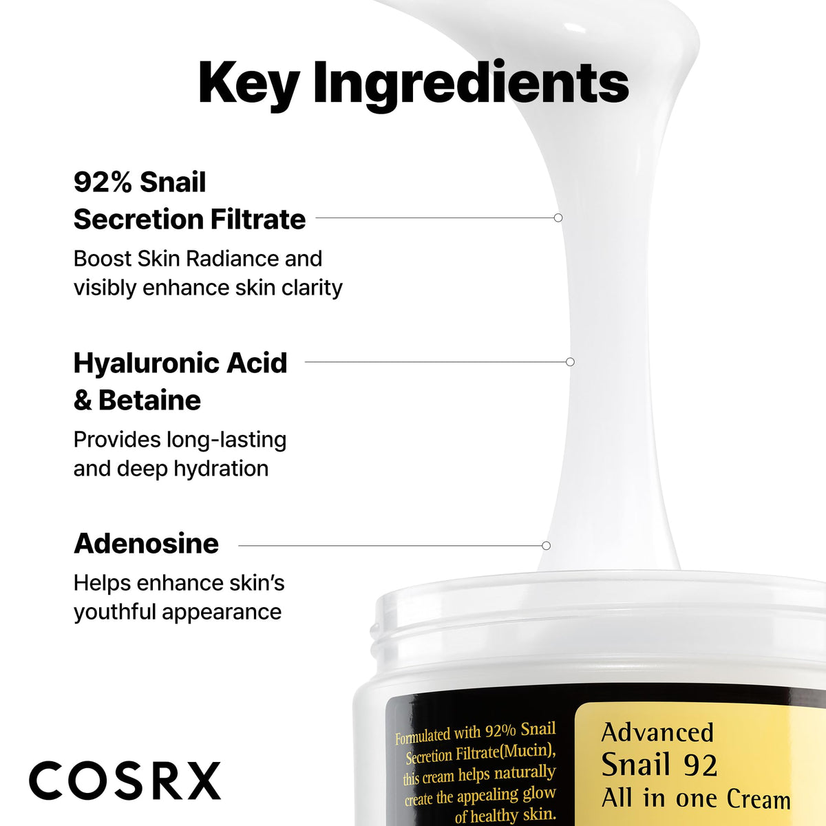 COSRX Snail Mucin 92% Face Moisturizer Cream