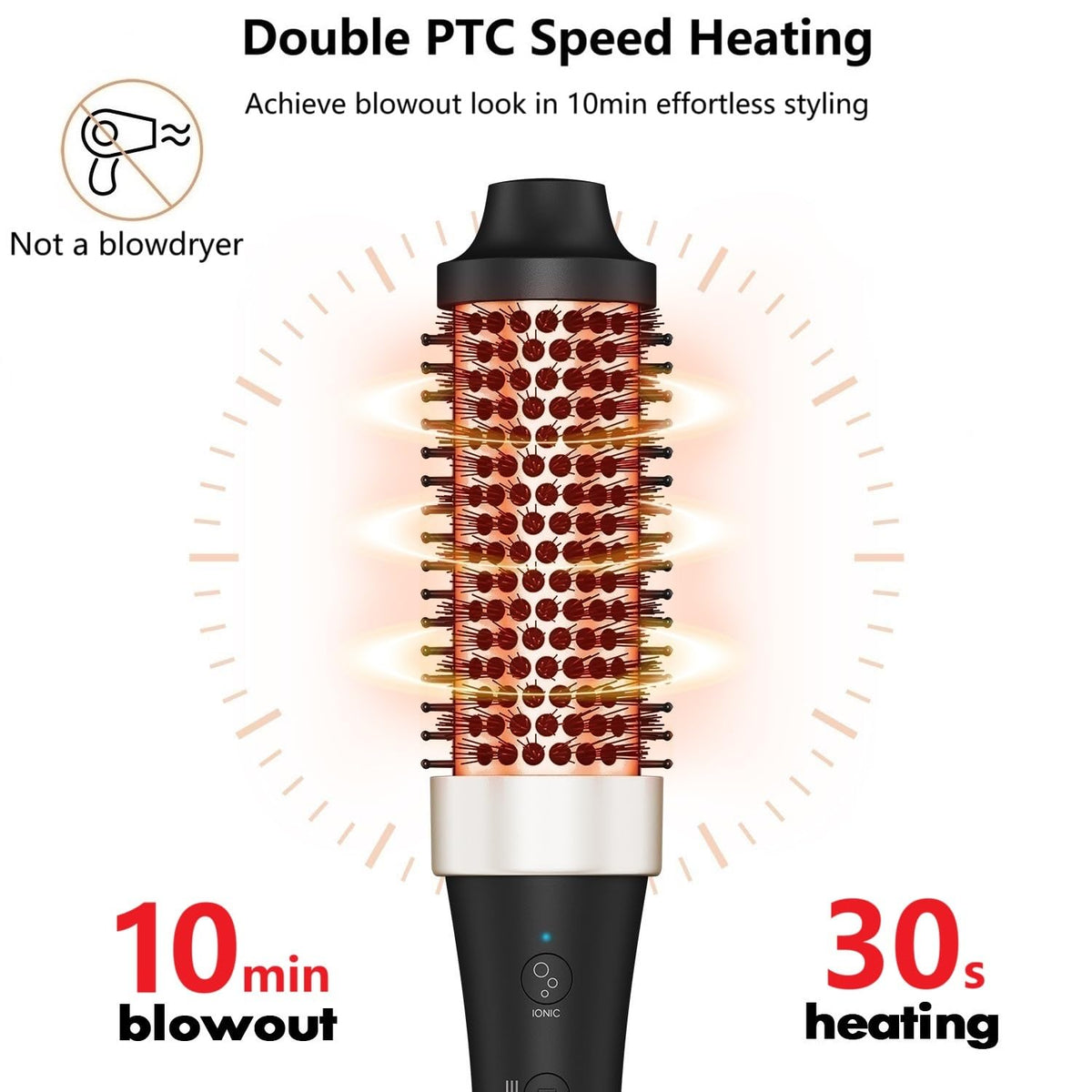 Ionic Thermal Brush Curling Iron, 1.5-Inch Ceramic Tourmaline Hair Styler