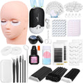 Tetutor Eyelash Extension Kit for Beginners with Mannequin Head