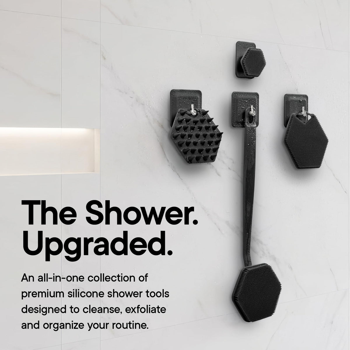 TOOLETRIES The Scrub King Silicone Shower Set - Charcoal