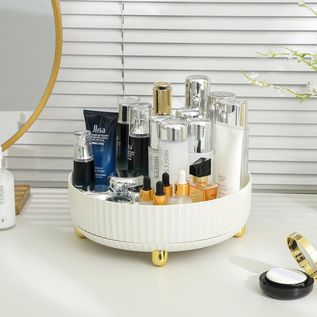 360 Rotating Makeup and Perfume Organizer Tray