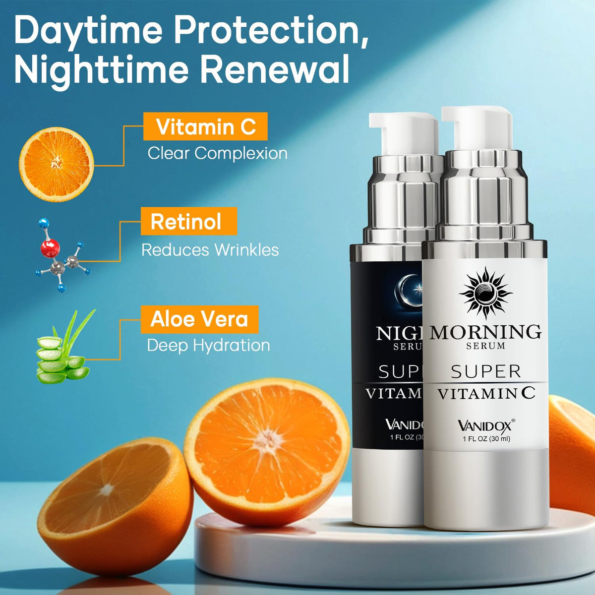 VANIDOX Super Vitamin C Serum for Mature Skin, 1 Fl Oz (Pack of 2)