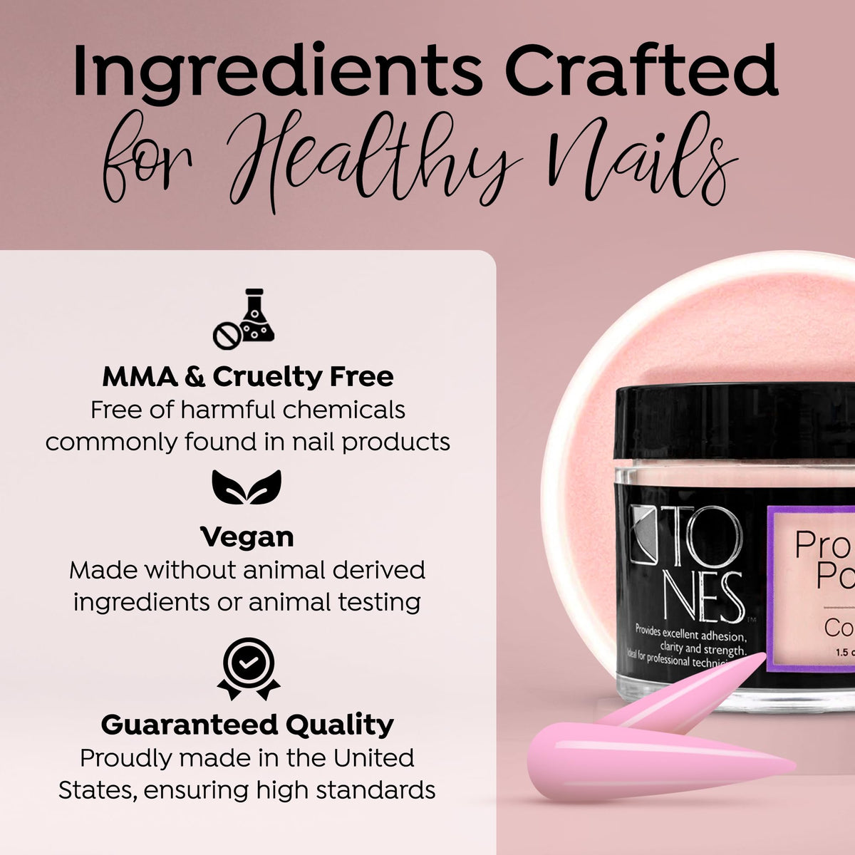 Tones Pro Acrylic Nail Powder – Long-Lasting Non-Yellowing Polymer