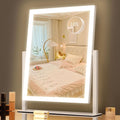 Lighted Vanity Makeup Mirror with 3 Color Modes, Dimmable, 360° Rotation