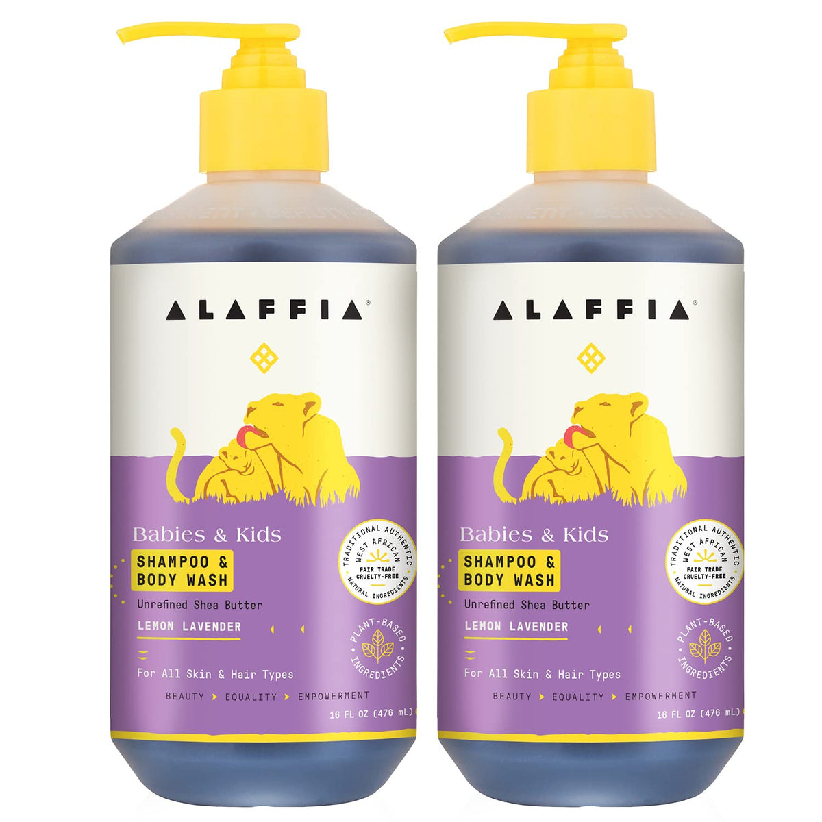 Alaffia Babies & Kids Lemon Lavender Shampoo & Body Wash, 16 Fl Oz
