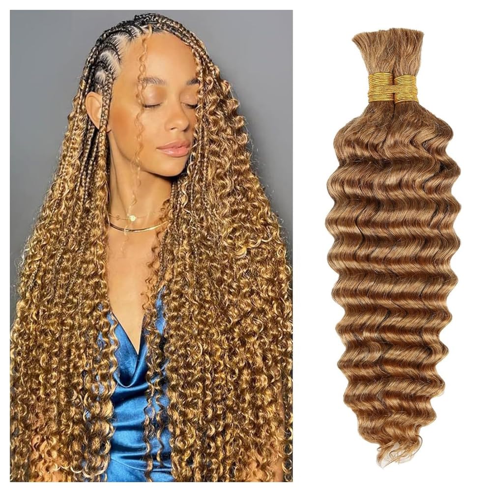100% Human Hair Boho Braiding Extensions – Deep Wave Bulk Hair