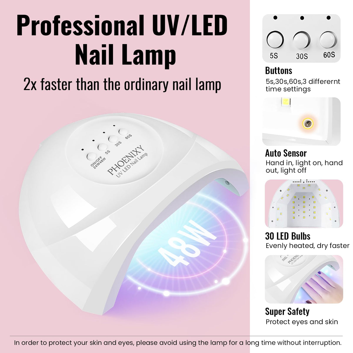 Phoenixy 68-Piece Gel Nail Polish Kit with UV/LED Lamp and Nail Drill