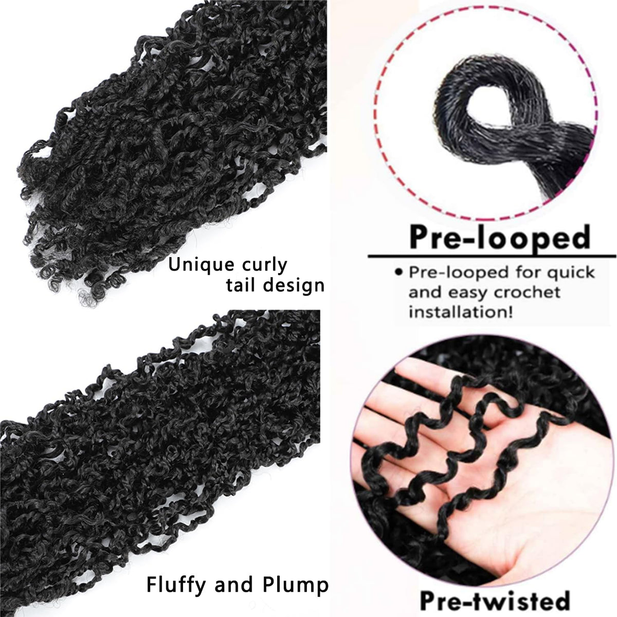Boho Passion Twist Crochet Hair Pre-Looped Synthetic Locs