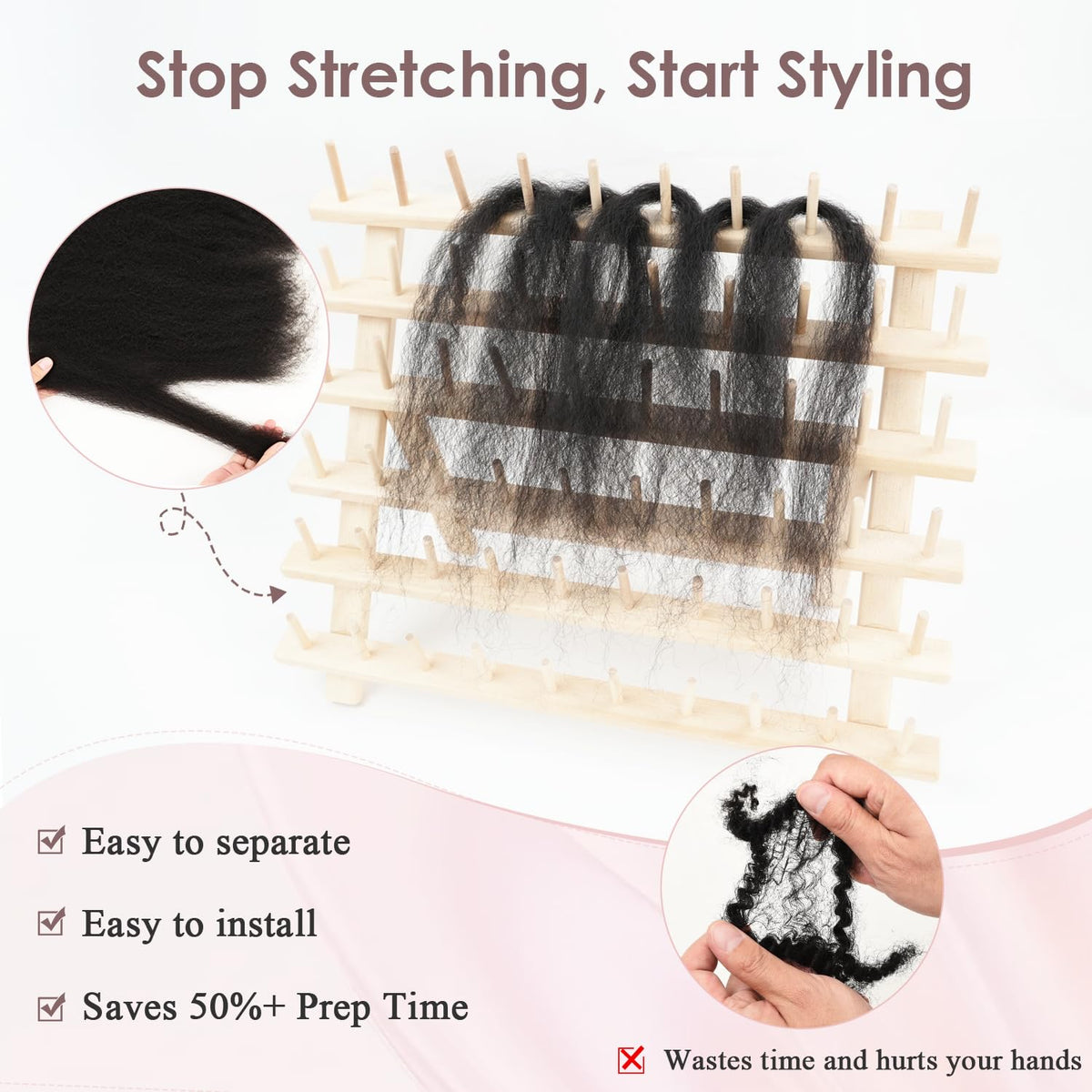 DAIXI 1B Pre-Stretched Afro Kinky Human Hair Braiding Extensions