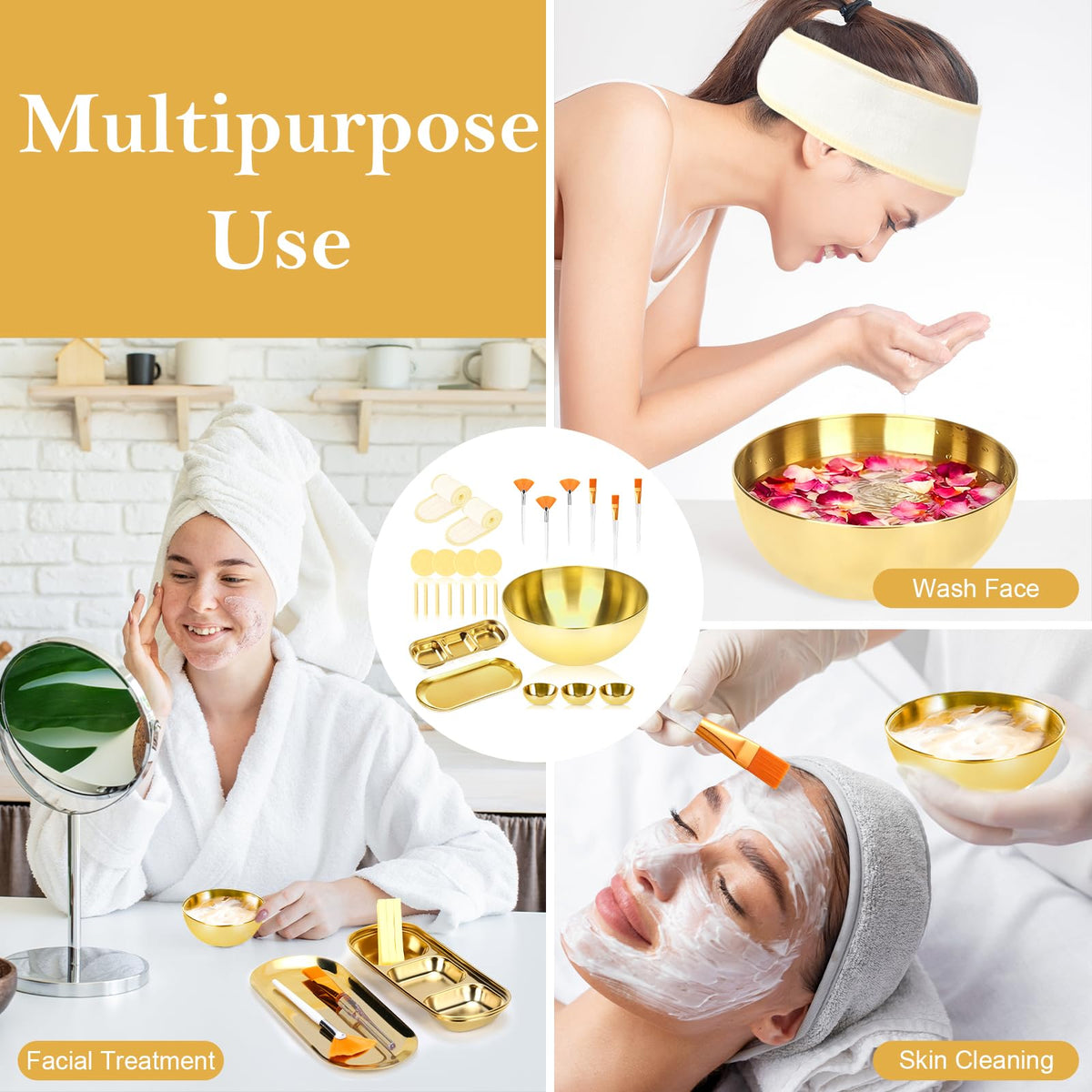 26-Piece Facial Esthetician Supplies Set with Brushes, Bowls and Sponges