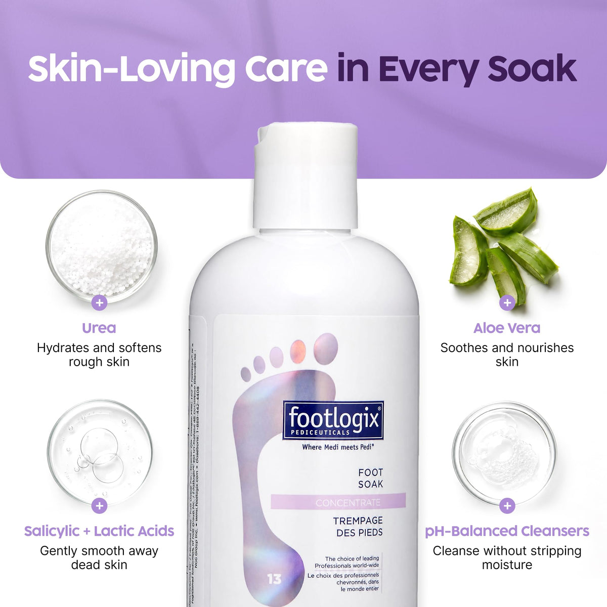 FOOTLOGIX Foot Soak Concentrate, Gentle Cleansing Foot Bath Formula