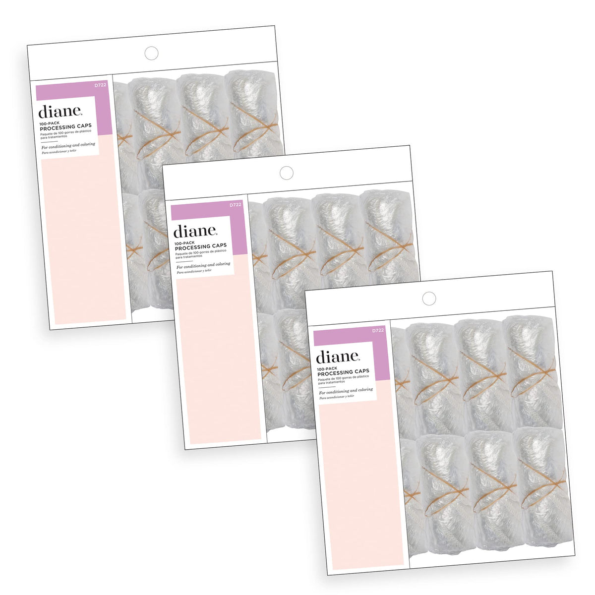 Diane Disposable Clear Processing Hair Caps D722A, 300-Pack