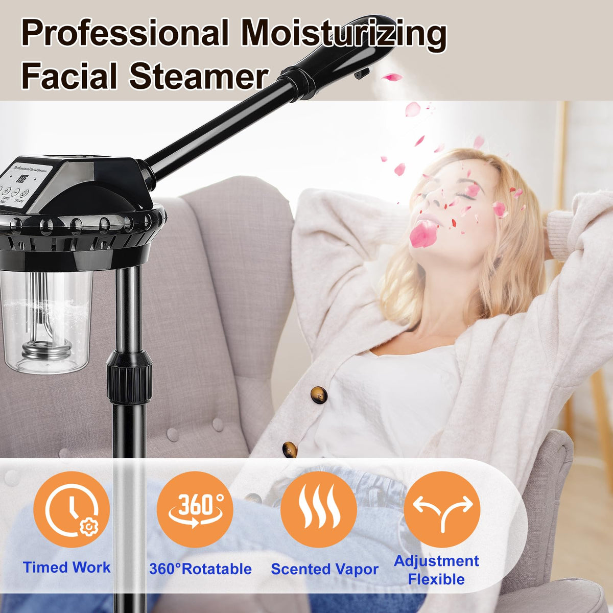 Professional Facial Steamer with Nano Ozone and Timer