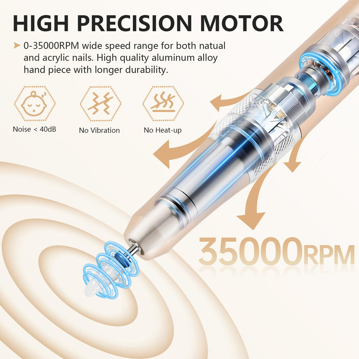 Kredioo Professional Electric Nail Drill Machine Kit, 35000 RPM