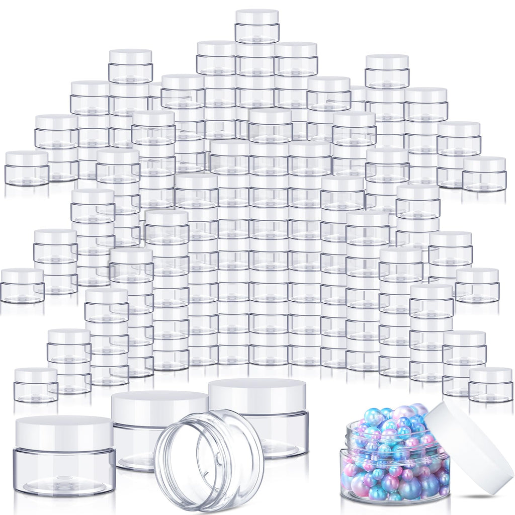 Empty Plastic Storage Jars with Lids, Round Leakproof Travel Containers