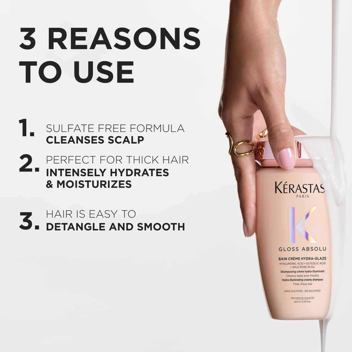 Kérastase Gloss Absolu Bain Crème Hydra-Illuminating Refill Shampoo, 16.9 Fl Oz