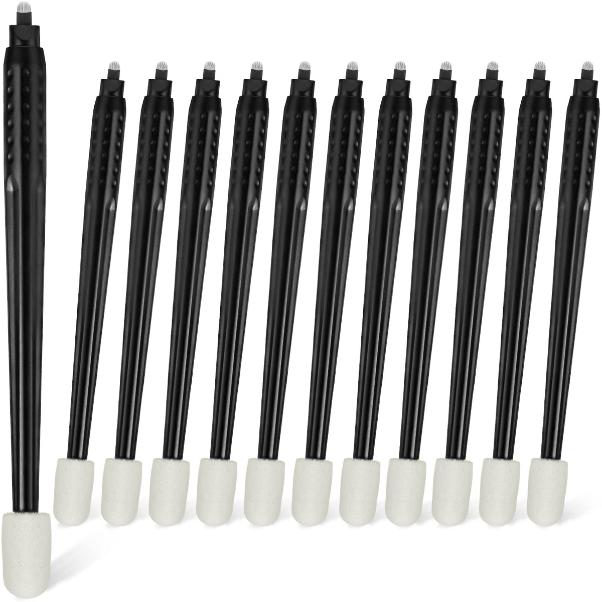 12-Piece Disposable U18 Manual Microblading Pens with Pigment Sponge