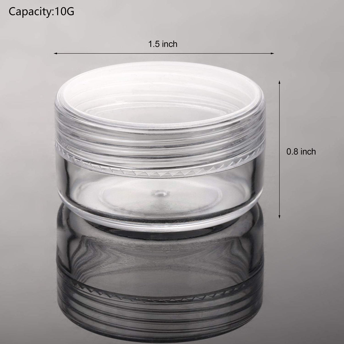 Refillable Cosmetic Sample Jars, 10g, 100 Pack with Lids and Spatulas